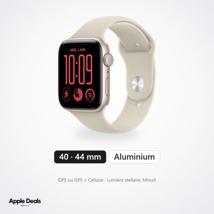Apple Watch SE 3 40 et 44 mm — GPS ou GPS + Cellular · Lumière stellaire, Minuit — prix Maroc — AppleDeals
