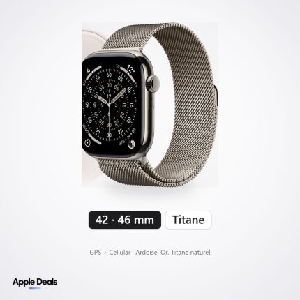 Apple Watch Series 11 Titane 42 et 46 mm — GPS + Cellular · Ardoise, Or, Titane naturel — prix Maroc — AppleDeals
