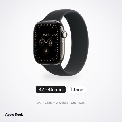 Apple Watch Series 12 Titane 42 et 46 mm — GPS + Cellular · Or radieux, Titane naturel — prix Maroc — AppleDeals
