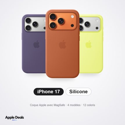 Coque en silicone Apple iPhone 17, 17 Pro, 17 Pro Max, 17e — MagSafe — Prix Maroc — AppleDeals