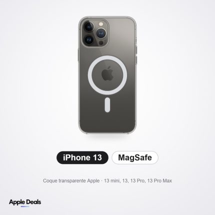 Coque transparente iPhone 13, 13 mini, 13 Pro, 13 Pro Max — MagSafe — Prix Maroc — AppleDeals