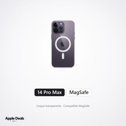 Coque transparente iPhone 14 Pro Max MagSafe — Coque transparente · Compatible MagSafe — Prix Maroc — AppleDeals