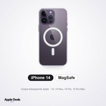 Coque transparente iPhone 14, 14 Plus, 14 Pro, 14 Pro Max — MagSafe — Prix Maroc — AppleDeals