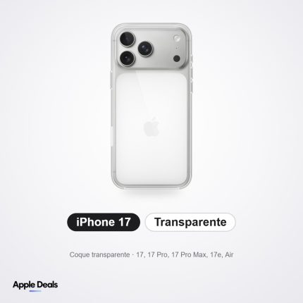Coque transparente iPhone 17, 17 Pro, 17 Pro Max, 17e et iPhone Air — Prix Maroc — AppleDeals