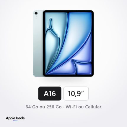 iPad 10,9 pouces 10e génération, Bleu — 64 Go ou 256 Go, Wi-Fi ou Wi-Fi + Cellular — AppleDeals Maroc