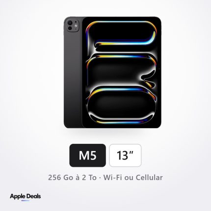 iPad Pro 13 pouces puce Apple M5, Noir sidéral — 256 Go à 2 To, Wi-Fi ou Wi-Fi + Cellular — AppleDeals Maroc
