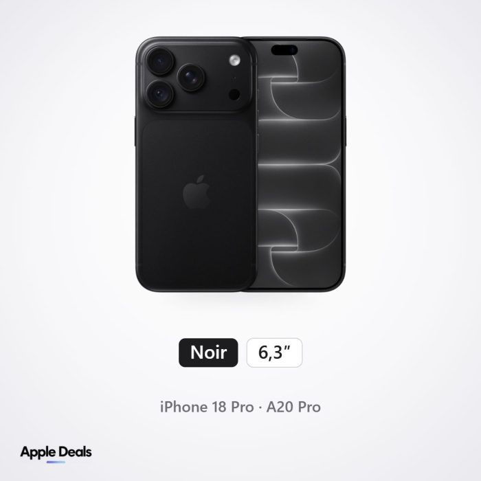 Apple iPhone 18 Pro 256 Go Noir